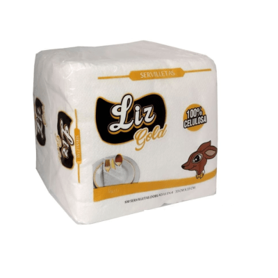 SERVILLETA LIZ BLANCO DOBLADA EN 4
