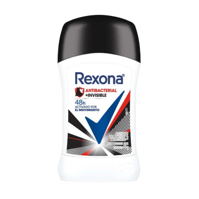 DESODORANTE REXONA 50GR ANTIBACTERIAL INVISIBLE BARRA