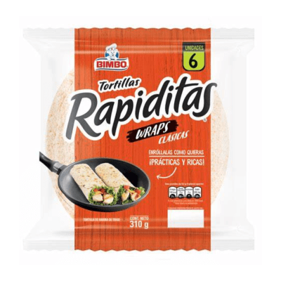 BIMBO TORTILLAS RAPIDITA 310GR X6UND WRAPS