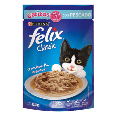FELIX CLASSIC GATITOS TROCITOS CON PESCADO 85G
