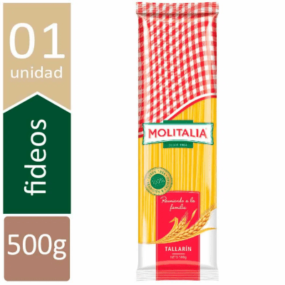 FIDEOS MOLITALIA 450GR TALLARIN GRUESO