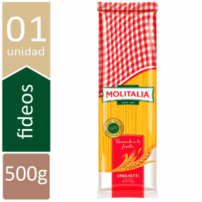 FIDEOS MOLITALIA 450GR SPAGHETTI