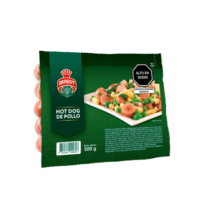 BRAEDT HOT DOG DE POLLO 500G
