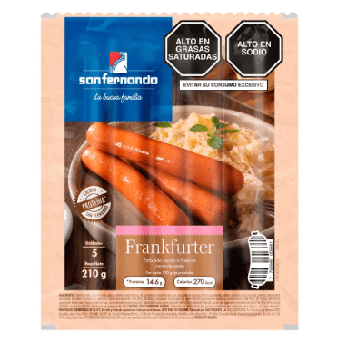 SAN FERNANDO HOT DOG 210GR FRANKFURTER NADAL