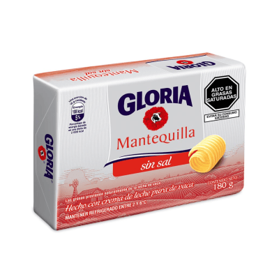 GLORIA MANTEQUILLA 180G BARRA SIN SAL