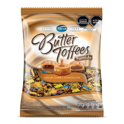 ARCOR CARAMELO BUTTER TOFFEES 400G