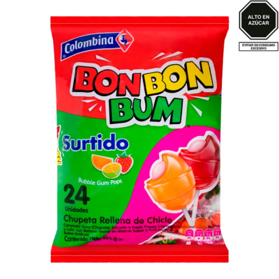 BON BON BUM SURTIDO X 24UND COLOMBINA