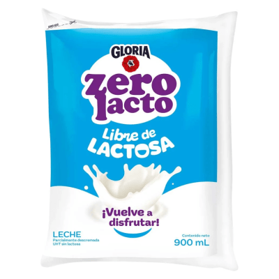 GLORIA UHT LECHE SIN LACTOSA 900ML BOLSA