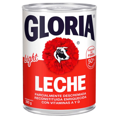 GLORIA LECHE EVAPORADA LIGHT 390G LATA
