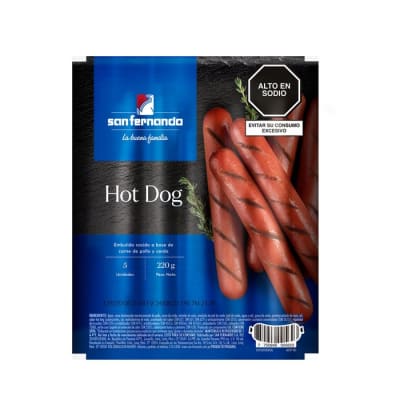 SAN FERNANDO HOT DOG 220G 5UND
