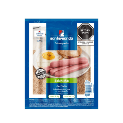 SAN FERNANDO SALCHICHA DE POLLO 5UND 200G