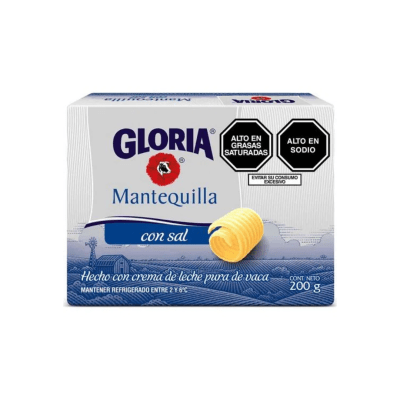 GLORIA MANTEQUILLA 180G BARRA CON SAL