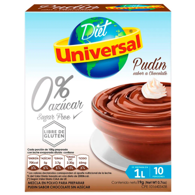 UNIVERSAL PUDIN CHOCOLATE DIET 19G 1LT CAJA