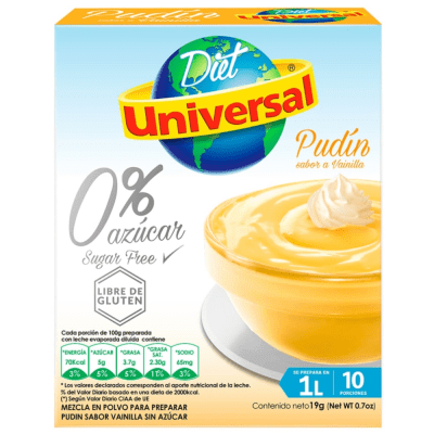 UNIVERSAL PUDIN VAINILLA DIET 19G 1LT CAJA