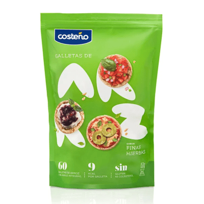 GALLETAS DE ARROZ COSTEÑO SABOR FINAS HIERBAS 150G