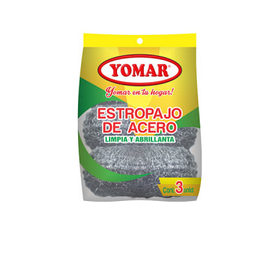 YOMAR ESTROPAJO DE ACERO 3UND ESPONJA
