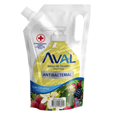 JABON LIQUIDO AVAL ANTIBACTERIAL 800ML VAINILLA DOYPACK