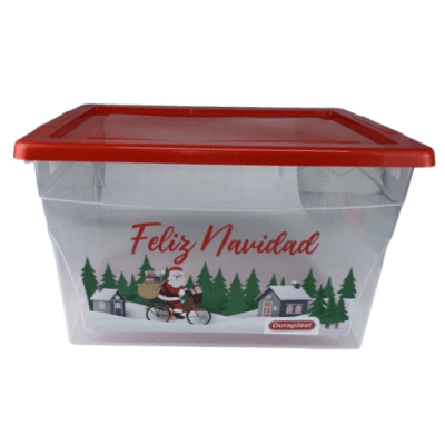 CAJA PREFERIDA CON DISEÑO FELIZ NAVIDAD T/ROJO 28L DURAPLAST1