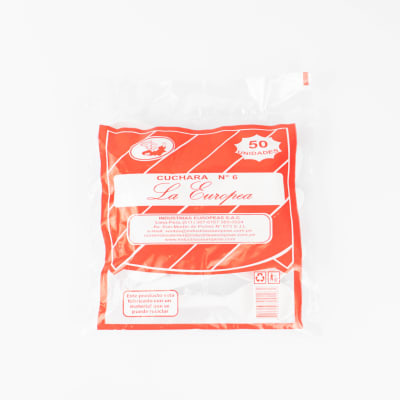 CUCHARA 6 BLANCO LA EUROPEA X 50 UND