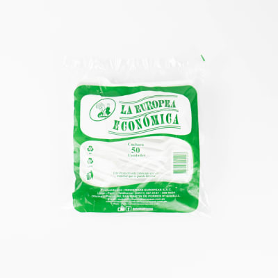 CUCHARA 10 BLANCO LA EUROPEA X 50 UND