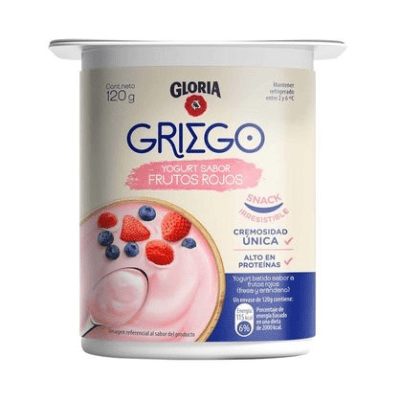 YOGURT GLORIA GRIEGO F ROJOS VASO X120GR