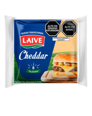 QUESO CHEDDAR LAIVE 8TAJADAS X170GR