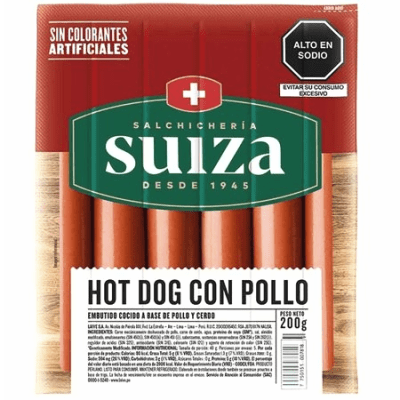 HOT DOG SUIZA PAQUETE X200GR