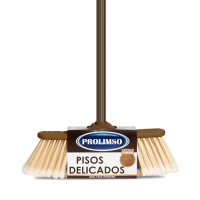 PROLIMSO ESCOBA PISOS DELICADOS MANGO METÁLICO