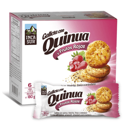 INCASUR GALLETA C/ QUINUA 6UND 180GR FRUTOS ROJOS