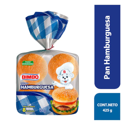 BIMBO PAN HAMBURGUESA 425G 8UND