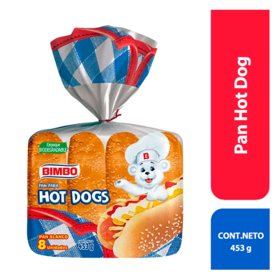 BIMBO PAN HOT DOG 8UND 453GR