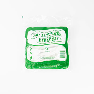 TENEDOR 10 BLANCO LA EUROPEA X 50 UND