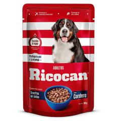 RICOCAN ADULTOS TROCITOS EN SALSA SABOR CORDERO 100G