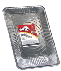 BANDEJA DE ALUMINIO GRANDE RECTANGULAR 10 A 12 KG