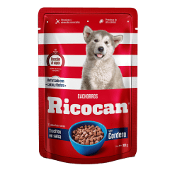 RICOCAN CACHORROS TROCITOS EN SALSA SABOR CORDERO 100G