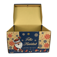 CAJA NAVIDEÑA CON DISEÑO AZUL