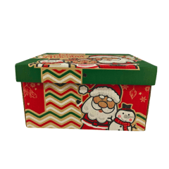 CAJA NAVIDEÑA CON DISEÑO PAPA NOEL R/V