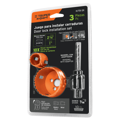 KIT DE 3 PZAS SIERRA COPA P/INSTALAR CERRADURA TRUPER2