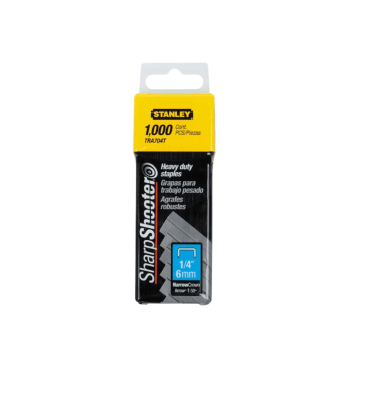 GRAPAS STANLEY T50 1/4 (6MM) CAJA 1000 UNIDADES TRA704T