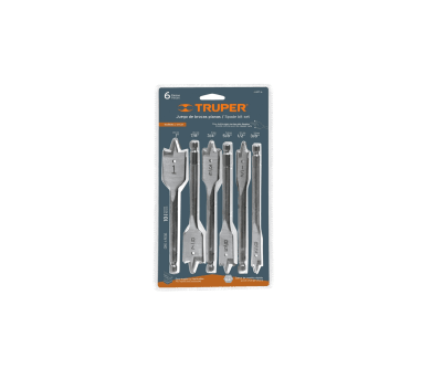 JUEGO BROCAS PLANAS 6 PZAS P/ TALADRO ELECTRICO MARCA TRUPER