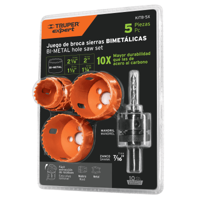 KIT DE 5 PZAS SIERRA COPA P/INSTALAR CERRADURA TRUPER