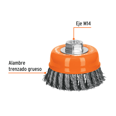 GRATA COPA 4 P/ESMERIL AC. TRENZADO TRUPER