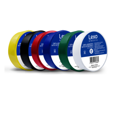 PACK DE CINTA AISLADORA AUTOEXTINGUIBLE 19 MM x 20 MTS LEXO (10 UND)