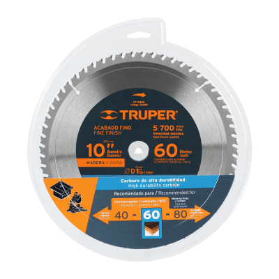 DISCO SIERRA CIRCULAR 10 x 60 DIENTES MARCA TRUPER1