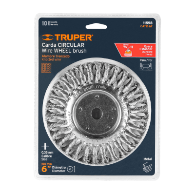 GRATA CIRCULAR TRENZADA GRUESA 6 P/ESMERIL 