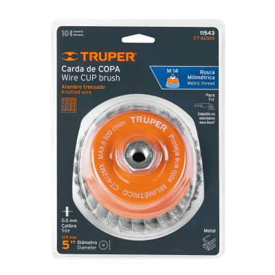 GRATA COPA DE 5 P/ESMERIL TRENZADA GRUESA TRUPER