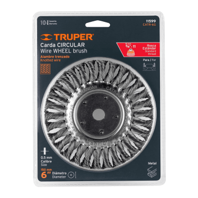 GRATA CIRCULAR TRENZADA FINA 6 P/ESMERIL 