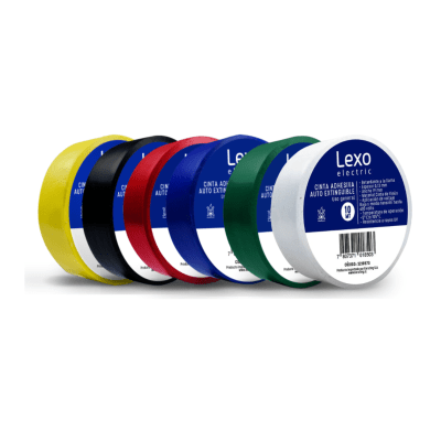 PACK DE CINTA AISLADORA AUTOEXTINGUIBLE 19 MM x 10 MTS LEXO 10 UND