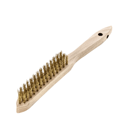 ESCOBILLA DE BRONCE 3 HILERAS CON MANGO