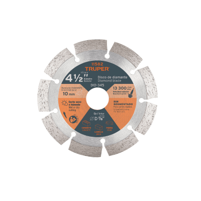 DISCO CORTAR DIAMANTADO SEGMENTADO 4 1/2 TRUPER